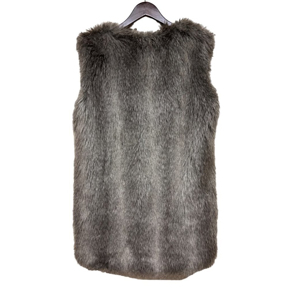 Ann Taylor Faux Fur Long Vest Plush Textured Topper Women's Size Small - Picture 4 of 9
